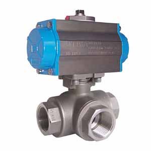 三通不(bu)鏽鋼氣(qì)動球閥(fa)Q614F